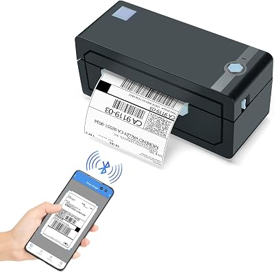 JADENS Bluetooth 4x6 Thermal Label Printer, 203 DPI, USB/BT, 50 Labels