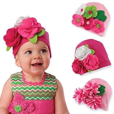 baby girl hats with flowers