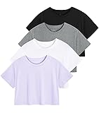 Cosy Pyro 4-Pack Women's Cotton Crop T-Shirts Short