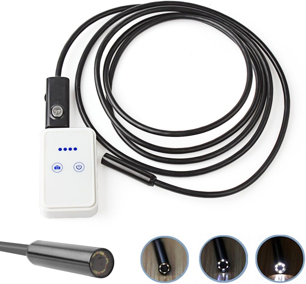 TOPMYS TM-WE9-10 WiFi Endoscope 9MM 2.0MP Wireless Endoscope for Android,IOS Camera With WIFI Box Waterproof Inspection Borescope Video Snake Camera 6Leds 10M USB Inspection Camera