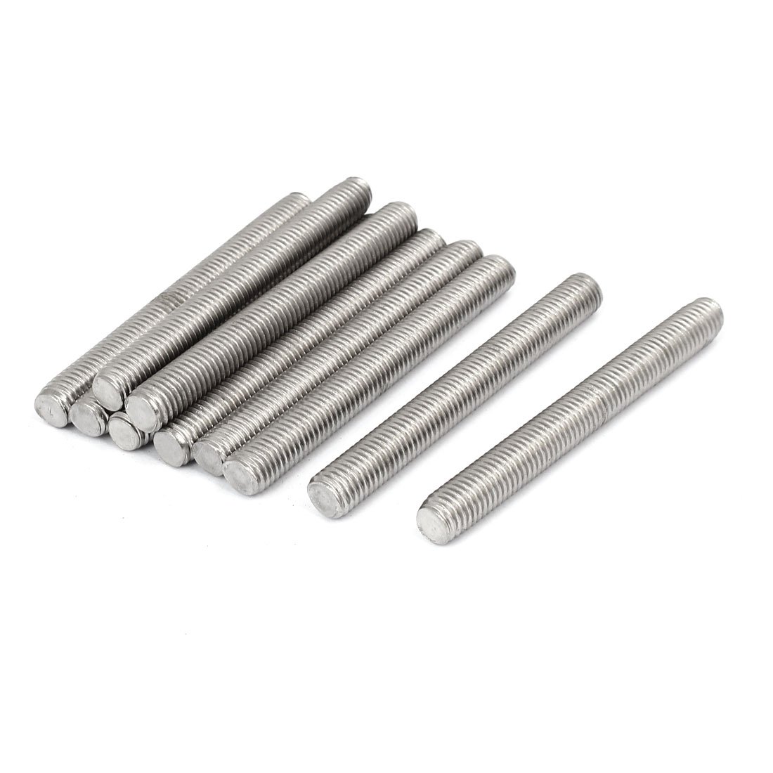 sourcingmap M10 x 90mm 1.5mm Pitch 304 Stainless Steel Fully Threaded Rods Bar Studs 10 Pcs