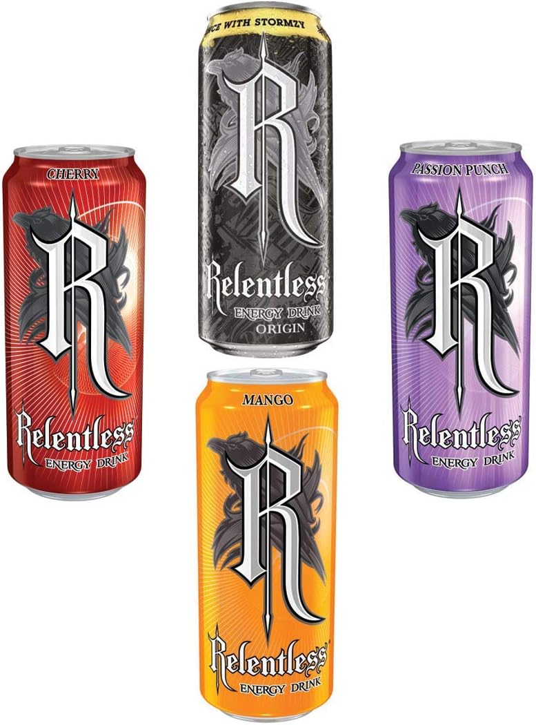 Relentless Energy Drink Mixed MultiPack Case (Origin, Mango, Passion