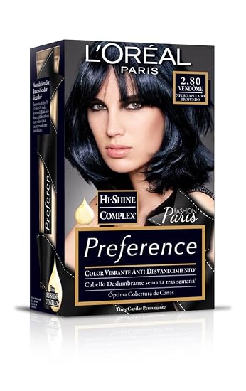 Tinte Para Cabello Permanente Preference Loréal Paris 280 Negro Azulado