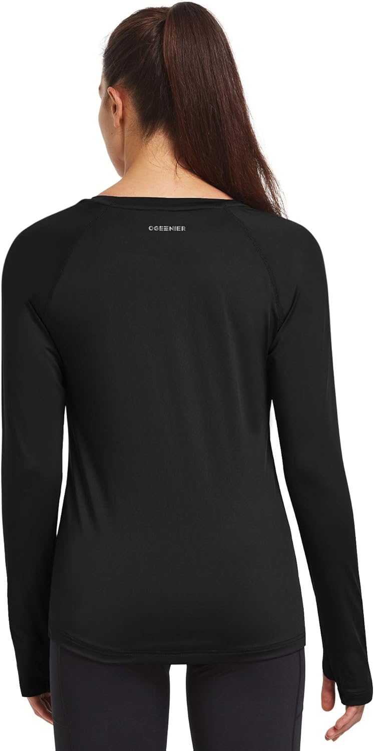 Ogeenier Women's Dri Fit Long Sleeve Running Workout Shirts: Clothing