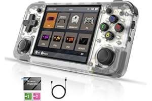 DAXCEIRRY RG35XX H Retro Handheld Game Console 3.5 Inch IPS Screen Linux System Built-in 64G TF Card 5528 Games Video Player Support H-DMI TV Output 5G WiFi Bluetooth 4.2（RG35XX H White TR）