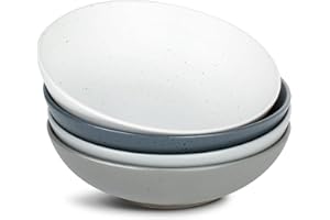famiware Moon Pasta Bowls Set of 4, Large Salad Bowls, 8.75 Inch Ceramic Bowls for Serving Dinner, Microwave and Dishwasher Safe, Multi-color