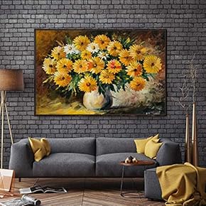 Floating Framed Canvas Wall Art for Living Room, Bedroom Bouquet Canvas Prints for Home Decoration Ready to Hang - 16x24 inches