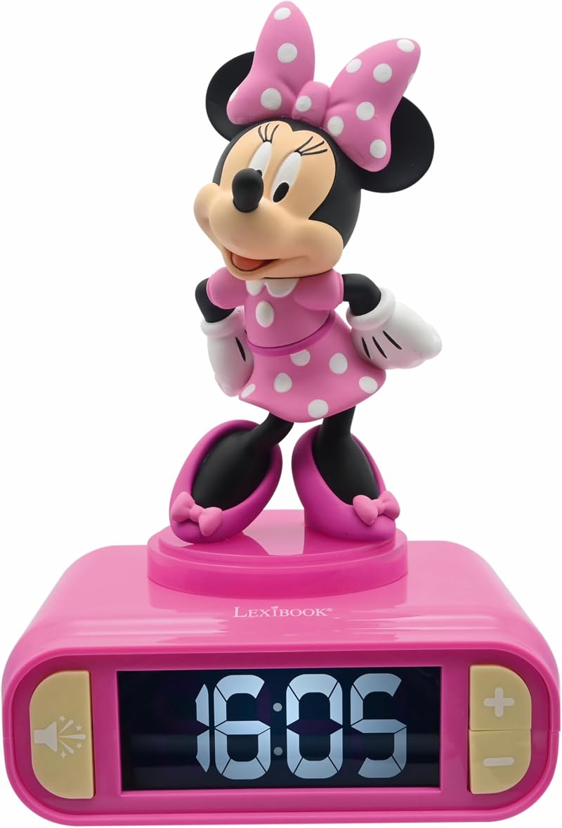 Lexibook Disney Minnie Nightlight Alarm Clock RL800MN Pink