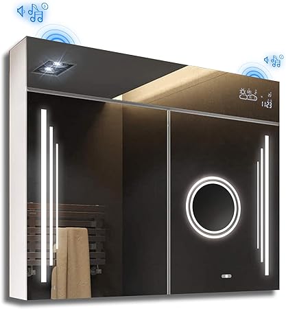 Artforma Moderne Design 2 Turig Spiegelschrank Mit Beleuchtung 66 X 72 Cm Badezimmerspiegelschrank Badezimmerspiegel Amazon De Kuche Haushalt