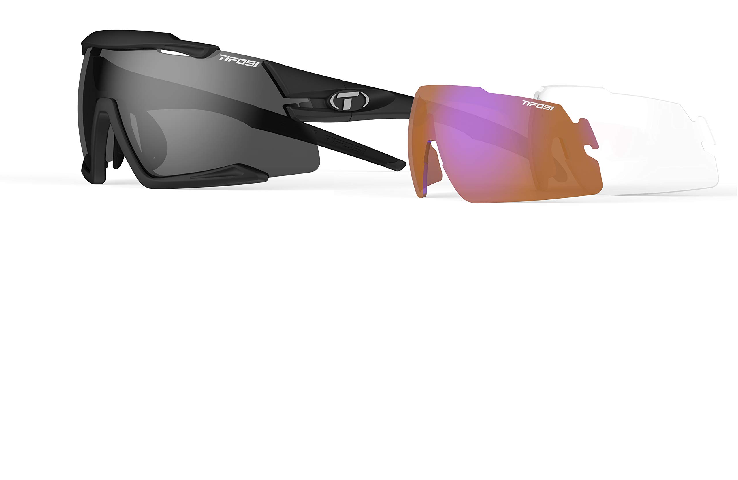Tifosi Aethon Sport Sunglasses - Matte Black - Ideal For Cycling (Road, Gravel, Mountain Bike), Hiking and Running