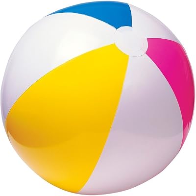 Intex Beach Ball 24 Inch Glossy Panel Blue Red Yellow White