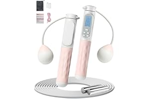 GOOGIC Cordless Jump Rope with Counter, Weighted Jump ropes with HD Screen for Exercise Fitness, Wireless Skipping Rope for Men Women Kids (Indoor/Outdoor)