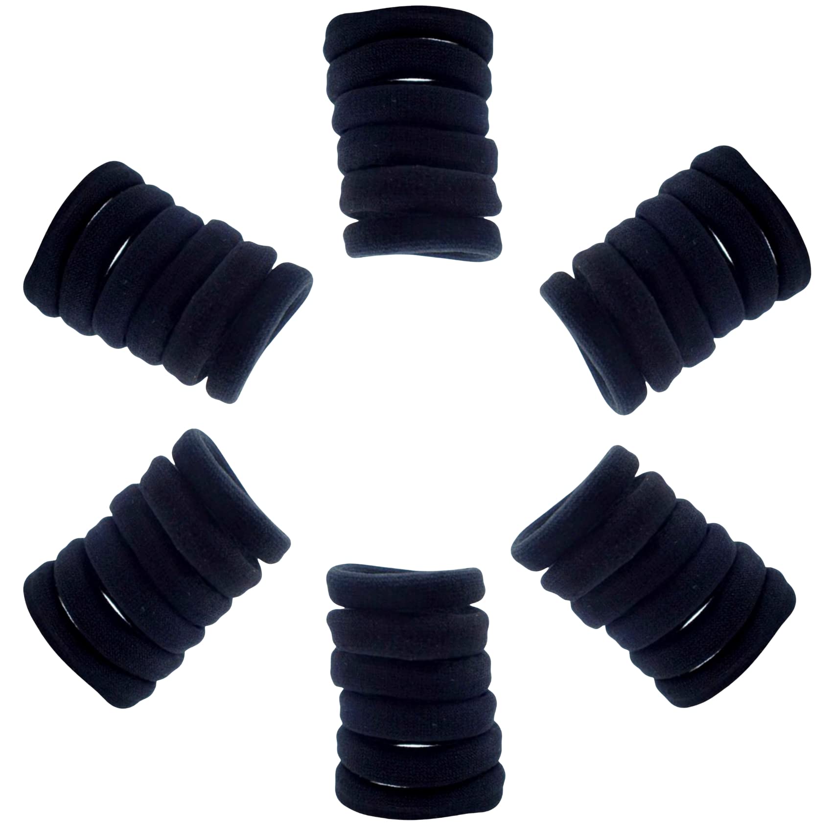 Topkids Accessories 36 pc Thick Hair Bands for Women and Girls, Hair Bobbles Elastic HairBands Ponytail Holders Hair Ties Hair Elastics Hairbands Women Hair Ties No Damage elastic hair bands (Black)