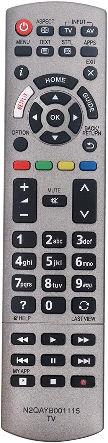N2QAYB001115 New Replacement Remote Control fit for Panasonic Viera TV TX-40EXW734 TX-40EXW735 TX-40EXX689 TX-43EXW754 TX-49EX610E TX-49EX613E TX-49EXF687 TX-49EXN688 TX-49EXT686 TX-49EXW604S