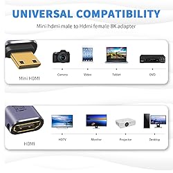 Duttek 8K HDMI to Mini HDMI Adapter, 48Gbps Mini