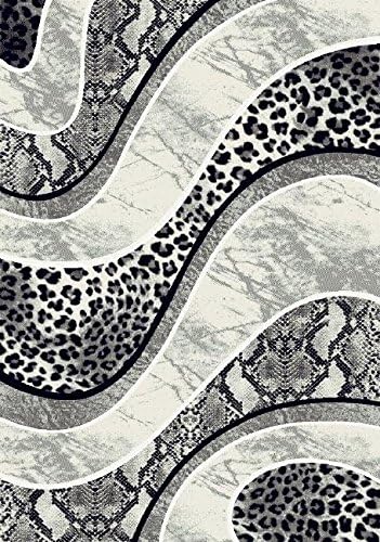 Evim Meuble Tapis Contemporain Gris Noire Blanc Tapis Salon