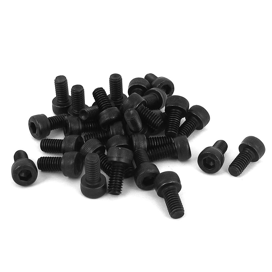 TOP-VIGOR 30Pcs Hexagon Socket Head Cap Screws, M4 x 8mm 12.9 Alloy Steel Replacement Machine Fastener Screws, Fully Thread for Bicycle Motorcycle Repair, Professionals Landlords Repairmen, Black