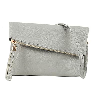 Buddy Supplies Buddy Fashion Women Handbags Small Crossbody Shoulder Bags Evening Envelope Satchel Cell Phone Purse (Light Grey)