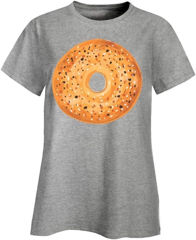 Funny Bagel Cream Cheese Butter Bakery Food Treat Humor Ladies T
