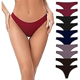 POKARLA Seamless Thongs for Women No Show Underwear Pack of 10