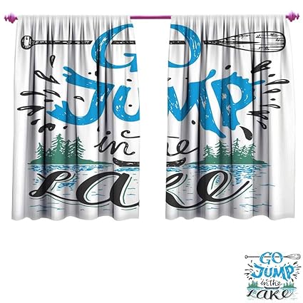 Amazon Com Cabin Decor Window Curtain Fabric Vintage Typography