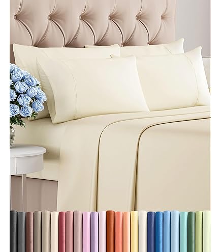 Amazon.com: Dobby Stripe Queen Sheets - 6 Piece 1500 Supreme