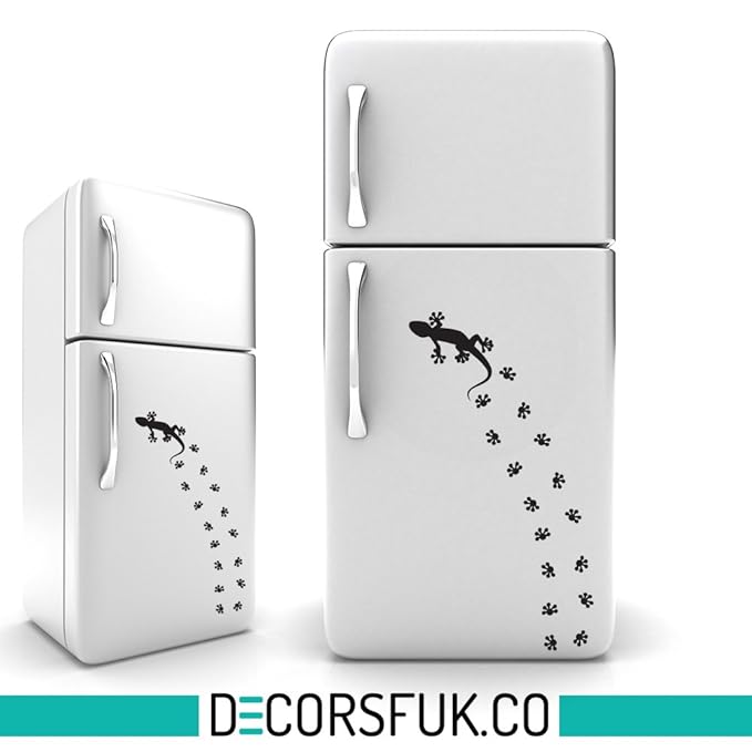 Lagarto Nevera Adhesivo Negro Vinilo Autoadhesivo Vinyl- A4 tamaño ...
