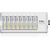 EBL Cargador con 8 – Batería