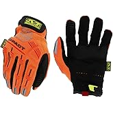 Mechanix Wear Hi-Viz M-Pact Gloves - High-Visibility Impact Gloves - For Builders Safety - For Construction - Vibration Absorbing - Touchscreen Compatible - Fluorescent Orange - Medium
