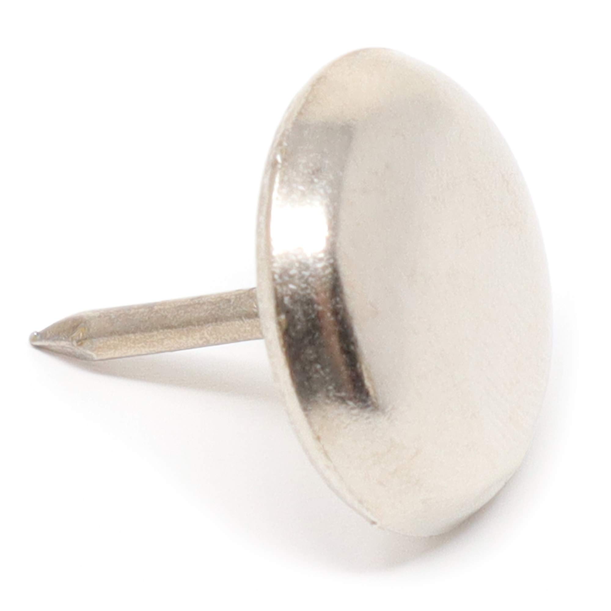 Adsamm® / 100 x Glides in metal with nail | Ø 0,79'' (Ø 20 mm) | silver | round | Premium quality furniture sliders with nail by Adsamm®