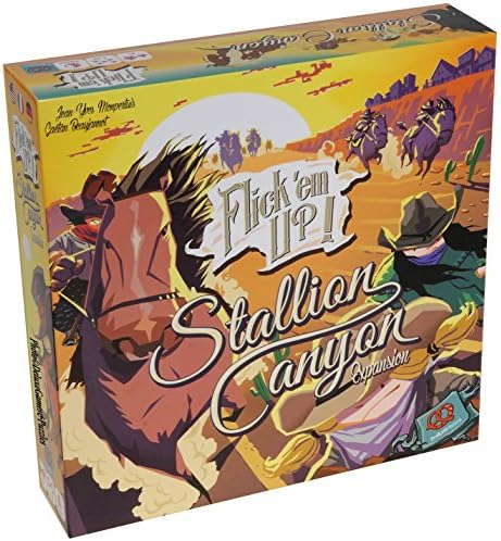 Stallion Canyon Expansion for Flick ‘em Up Board Game with Cloth Drawstring Pouch _ Requires Flick 'em Up Core Game