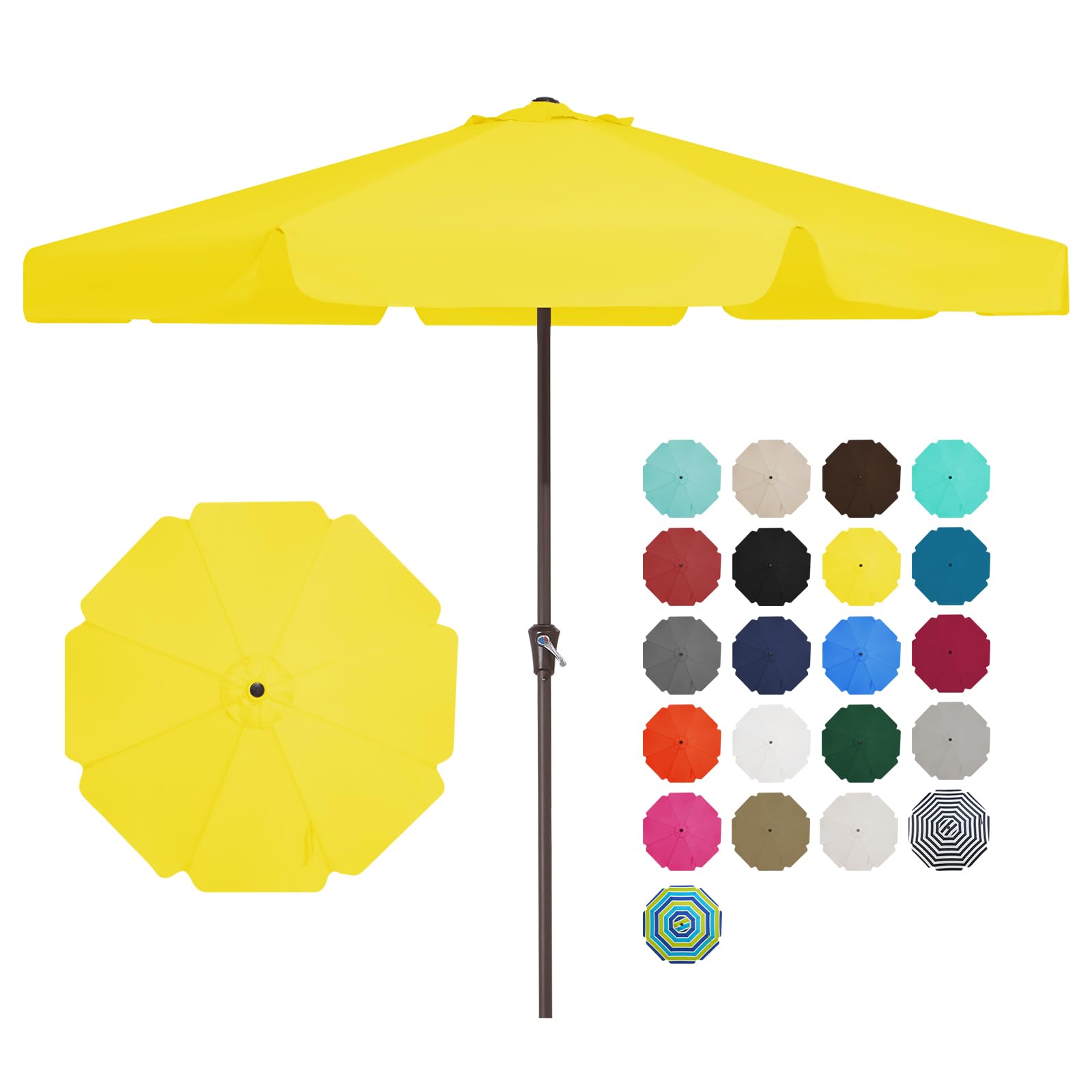 Photo 1 of JEAREY 12' Patio Umbrellas Outdoor Table Market Umbrella w/Crank, 8 Sturdy Ribs, UV Protection Waterproof Sunproof(Yellow)
