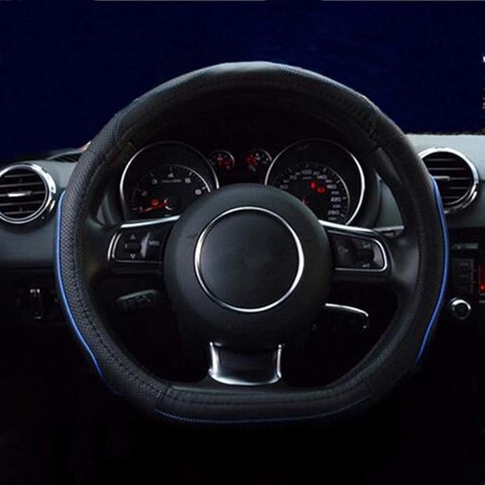 Amazon.com: Flat Bottom Steering Wheel Cover - Genuine Leather D Cut