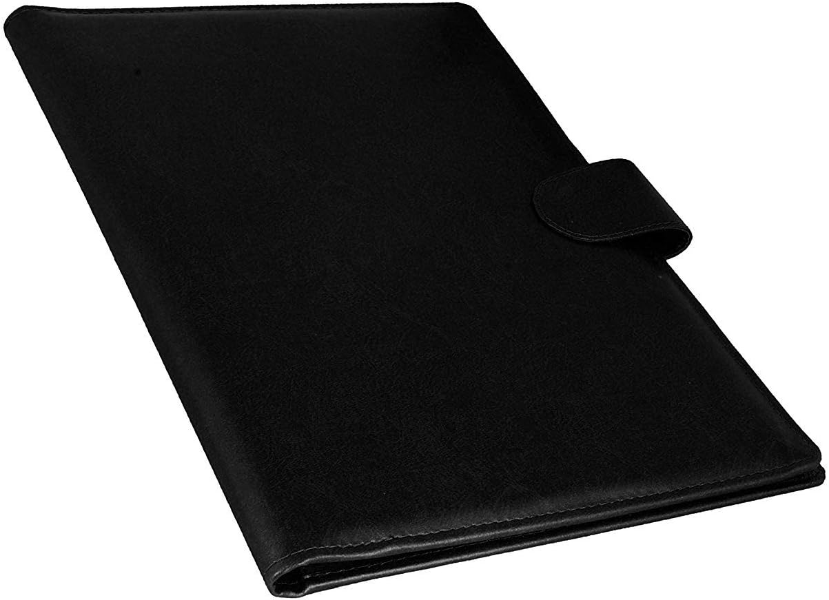 TaraXporters Leatherette Material Professional Conference Folder for Documents with Magnetic Clip, File Folder Organizer(Size: A4,Black)