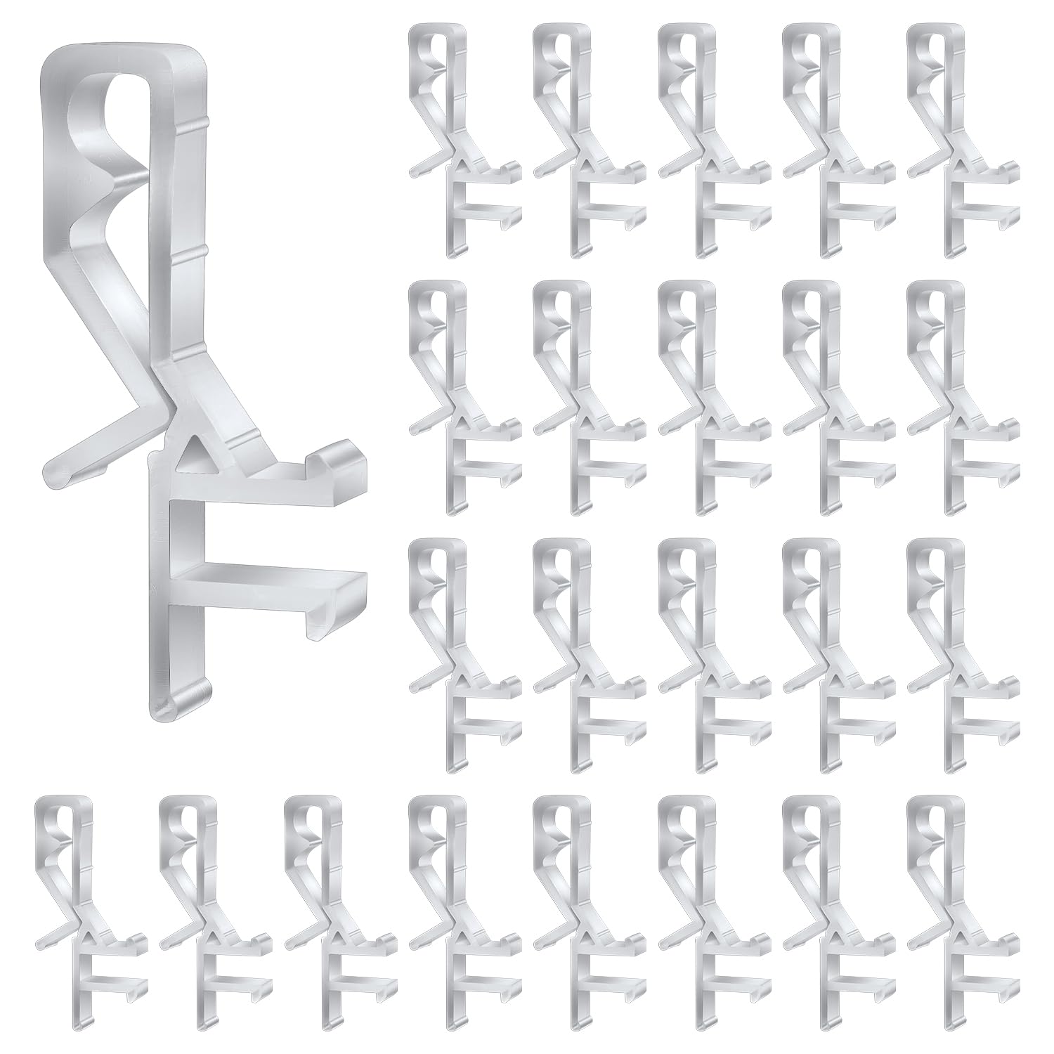 Photo 1 of 24pcs Clear Valance Clips, Window Blind Clips Replacement Clips Channel Cover Blind Hidden Valance Retainer Holder