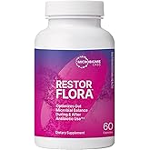Microbiome Labs Restorflora Probiotics for Digestive Health - Gut Health Supplements with Dual Action Probiotics for Women, Men & Kids 5+ - Support Bowel Regularity & Immune Function (60 Capsules)