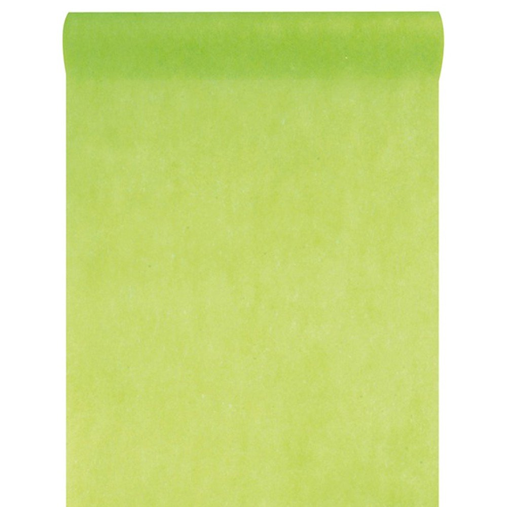 Elegant Table Runner Decorative Non-Woven 0.3 x 10 Metres, 100 % Polyester, Green, 10 m x 30 cm