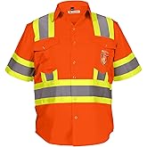 Premium Class 3 High Visibility Hi Vis Safety Shirt - Half Sleeve - 65% C35% N - 6 oz