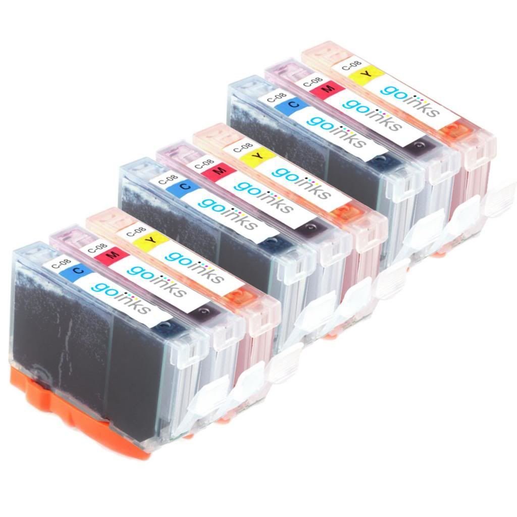 3 Go Inks C/M/Y Set of 3 Ink Cartridges to replce CLI-8 Compatible/non-OEM for PIXMA & Pixus Printers (9 Pack), High Capacity