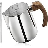 Stainless Steel Milk Frothing Pitcher - 20oz (600ml), Espresso Steaming Pitcher with Anti-scald Handle for Coffee, Cappuccino, Latte Art
