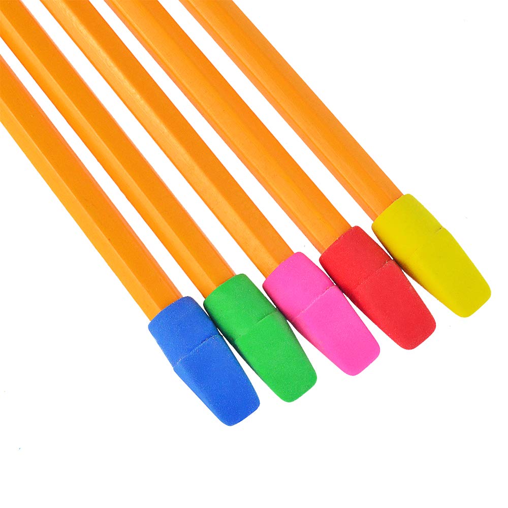 Pencil Top Eraser Caps, SUMERSHA 300pcs Eraser Caps For Children Kids Student Learning Painting Use in School, Home & Office Assorted Colors 1inch