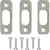 Deadbolt Strike Plate With Screws - 1" X 2-1/4" Round Corner Matte Black (2 Pack)