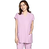 LAMBDA ACADIA Aria Drop Shoulder Scrub Top for Women–2 Pockets, V-Neck, High Stretch, Easy Care, Oversize Fit