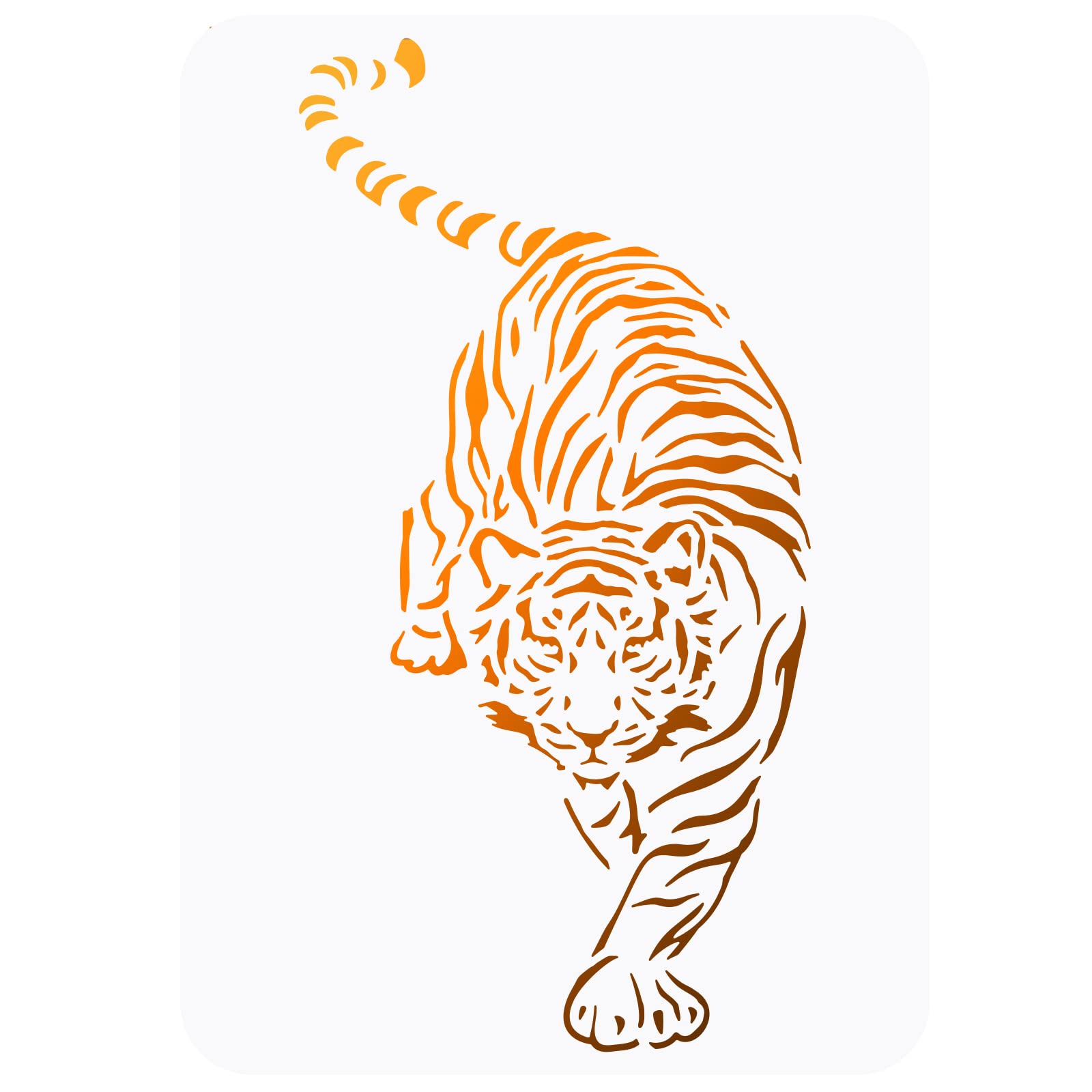 FINGERINSPIRE Tiger Stencil 21x29.7 cm Reusable Creative DIY Wild Animal Stencil Template Plastic Tigers Painting Stencils Large Tiger Stencils for DIY Painting Wall Furniture Crafts Decor