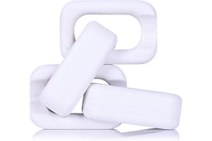 XMGZQ Wood Chain Link Decor - Rustic White Washed Decorative Chain,Coffee Table Decor,Book Shelf Decor Accents,Made from Pine Wood,Bookshelf Decor,Boho,Country or Modern Home Décor for Shelves