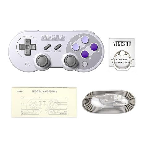 SN30Pro Gamepad, YIKESHU 8Bitdo Wireless Bluetooth Controller Klassisches Nintendo Gamepad Joystick für Mac OS, Android und W