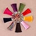 Babycola's Mum 18 Colors 10pcs Silky Handmade (2.4'') Soft Fiber Tassels with Antique Silver Cap((Mixed Randomly)