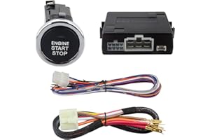 EASYGUARD ES002-P5 Push Start Button Kit & Keyless Go Compatible with DC12V Cars (Diesel & Petrol, Manual Automatic) - Blue - 1 Pack - Physical Push Buttons - Passenger Car, Truck, SUV, Van