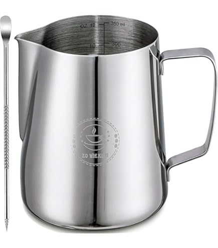 Amazon.com: Barista Basics 20 Oz Blue Stainless Steel Milk Frother