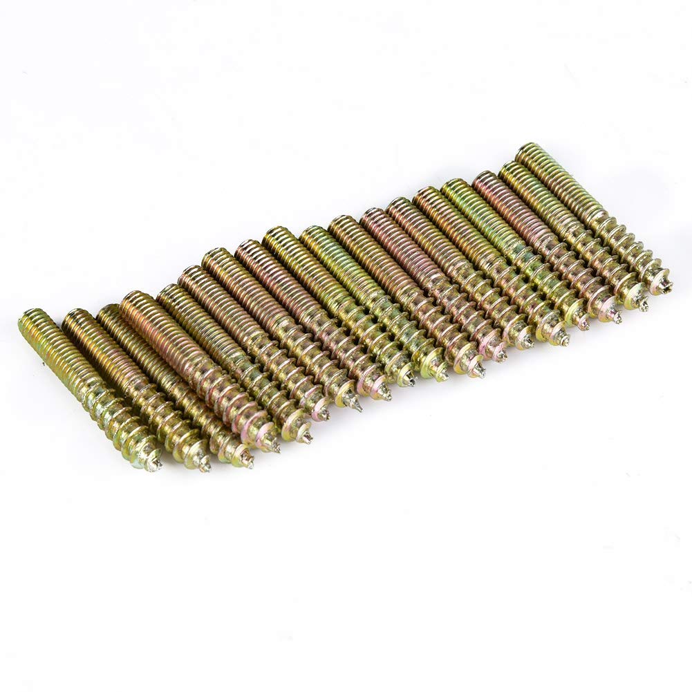FTVOGUE 80pcs M5 Woodworking Furniture Connector Double Ended Screw